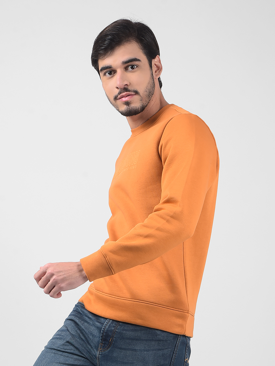 Numero Uno Men Typography Brown Sweat Shirt